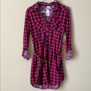 Passport Plaid Button Up Dress